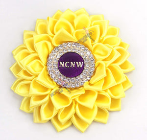 Deluxe Fancy Flower Brooch - Purple or Yellow