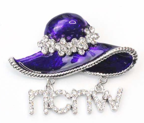 NCNW Pin (brooch) Purple Hat - Silver or gold trim